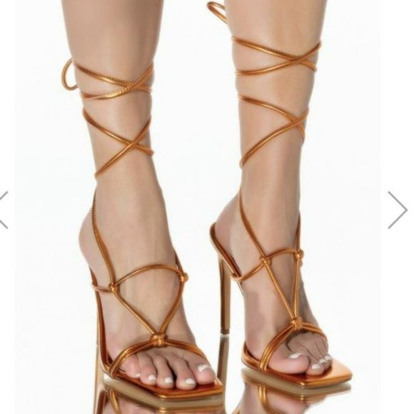 Orange Stiletto Sandal